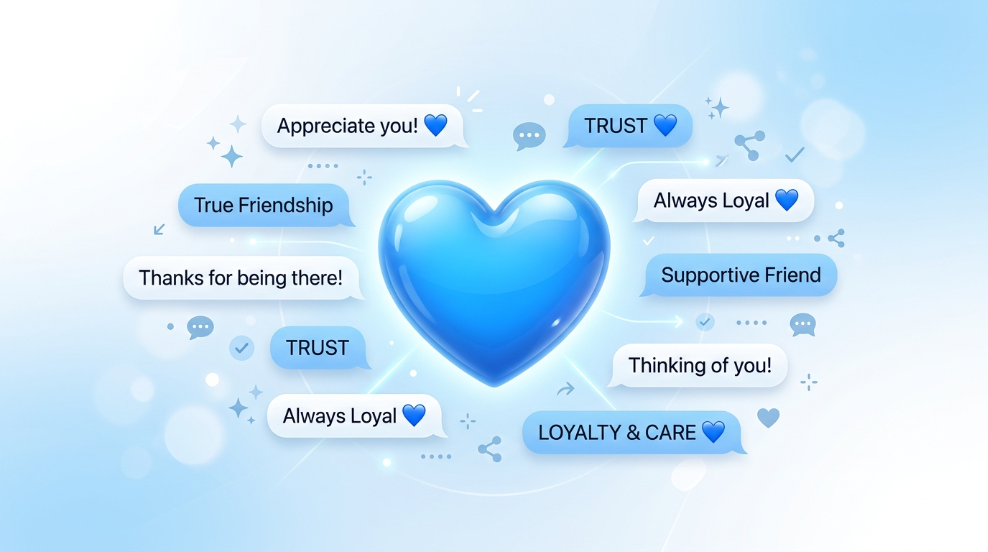 Blue Heart Emoji Meaning in Text Messages