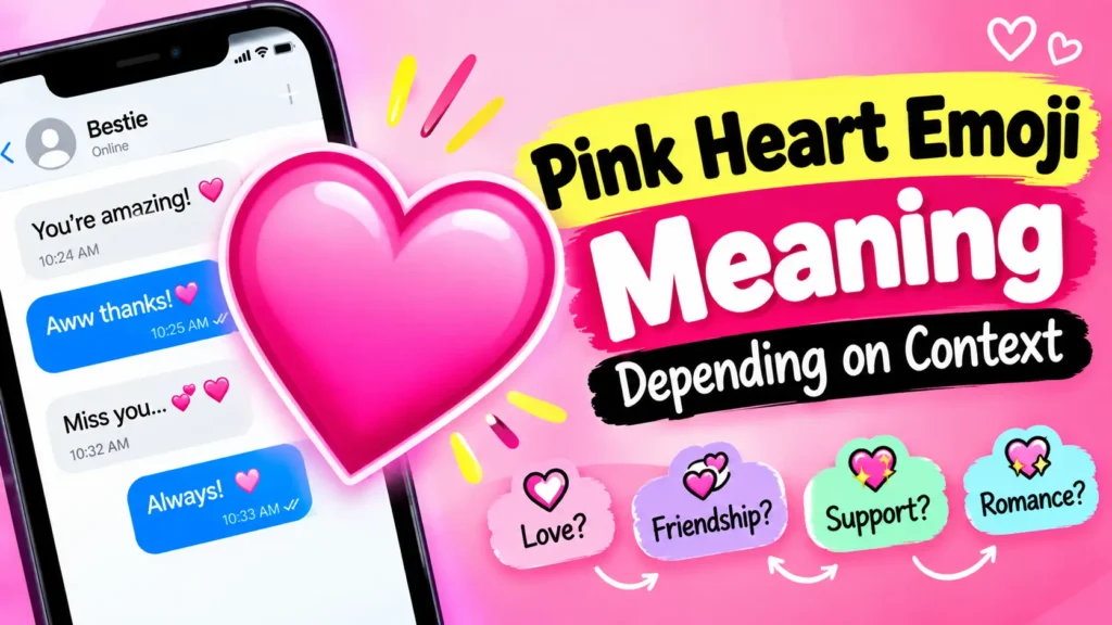 Pink Heart Emoji Meaning Depending on Context