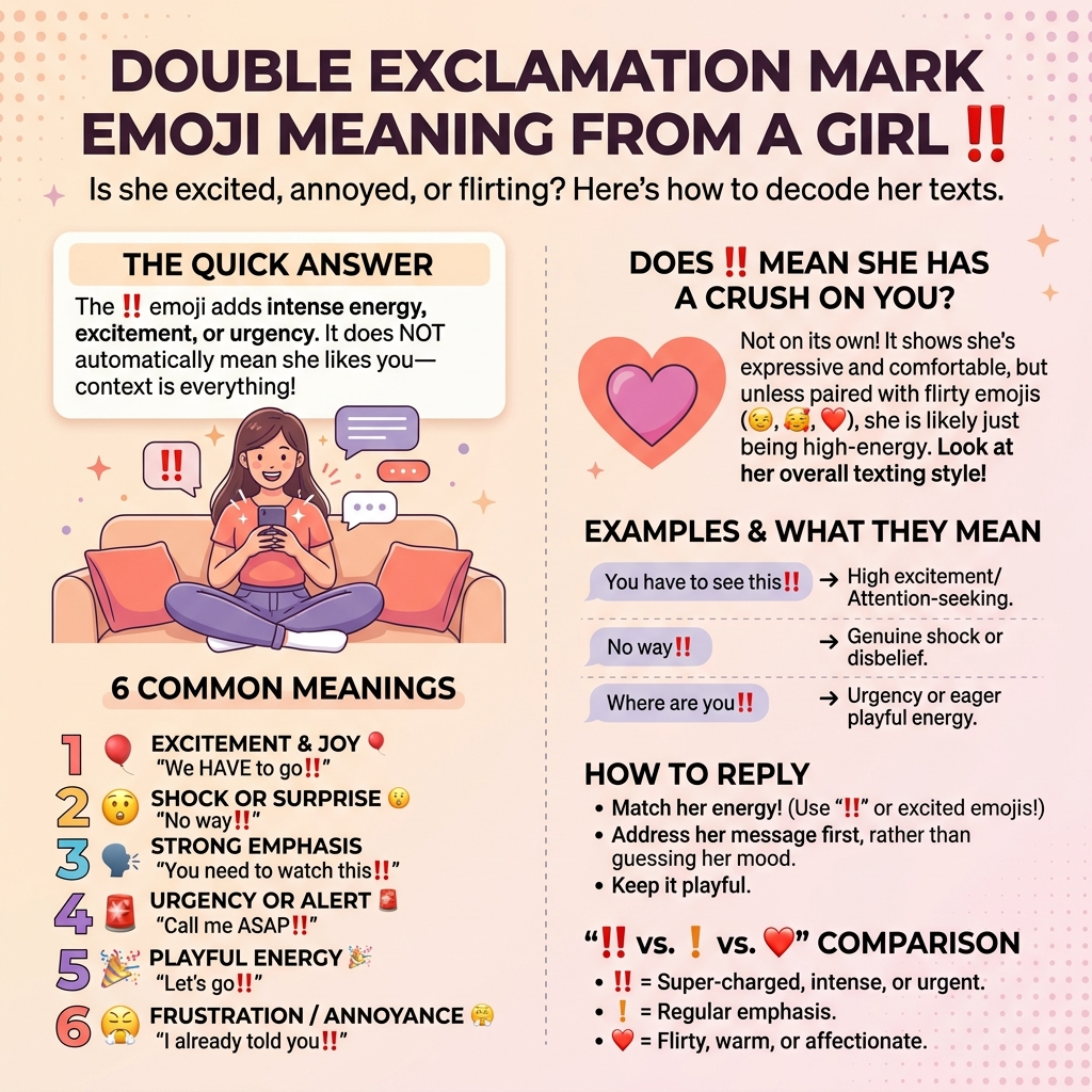 Double Exclamation Mark Emoji Meaning from a Girl