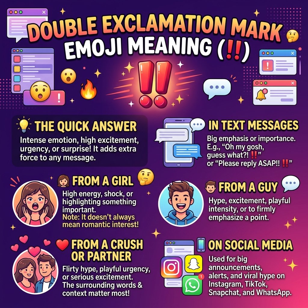 Double Exclamation Mark Emoji Meaning (‼️):
